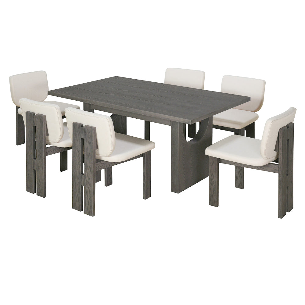 Pineda Dining Set, Set of 7 (Grey)