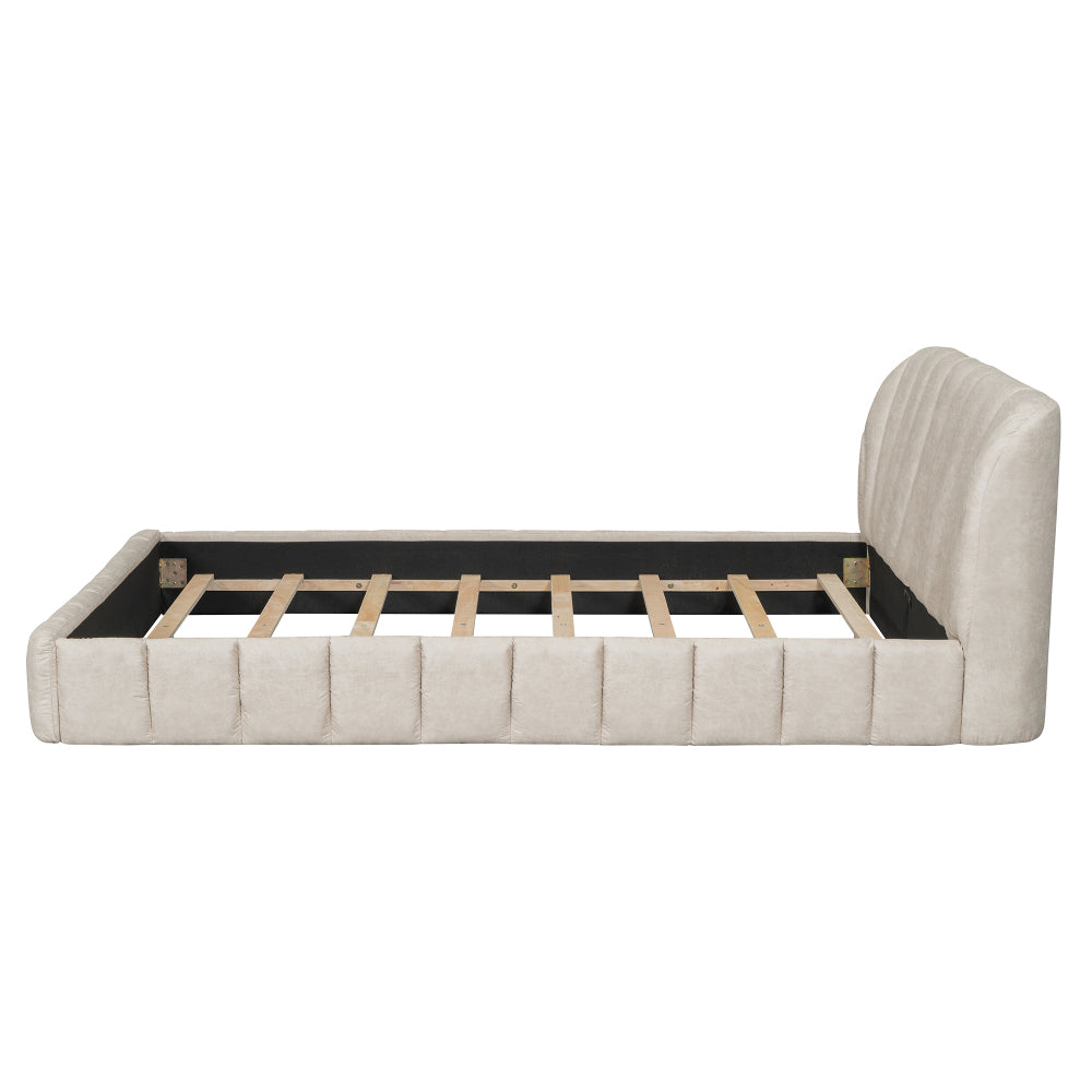 Walters Bed Frame, Queen (Beige)
