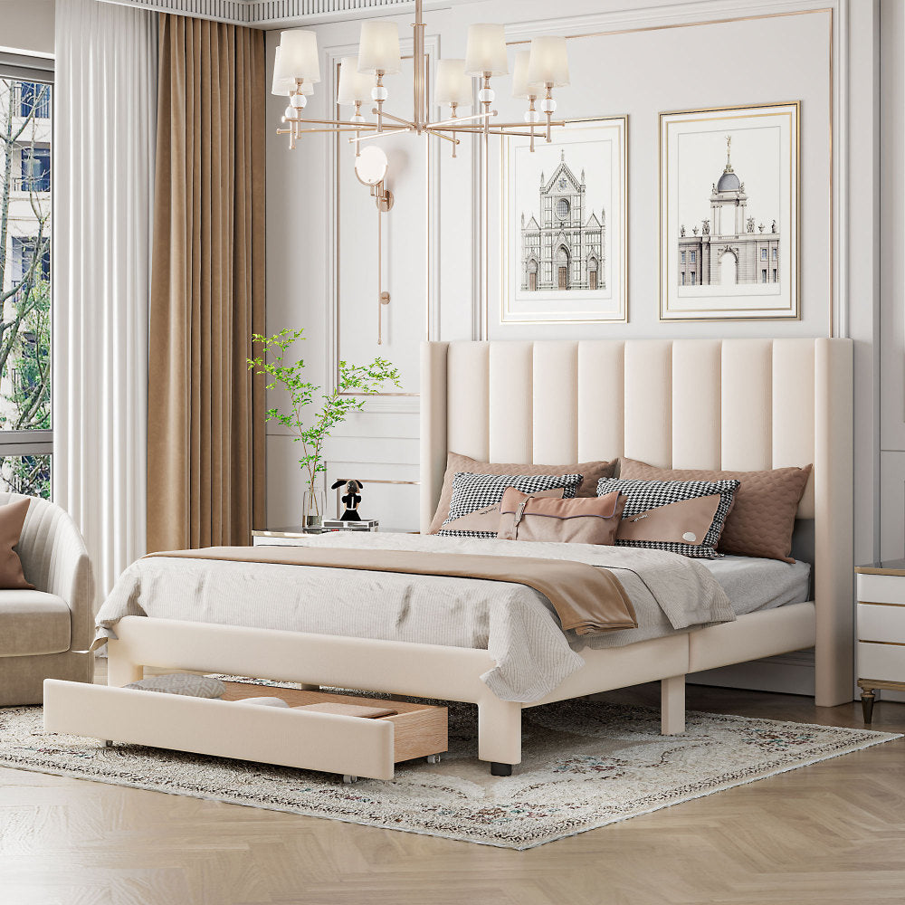 Russo Bed, Queen (Beige)