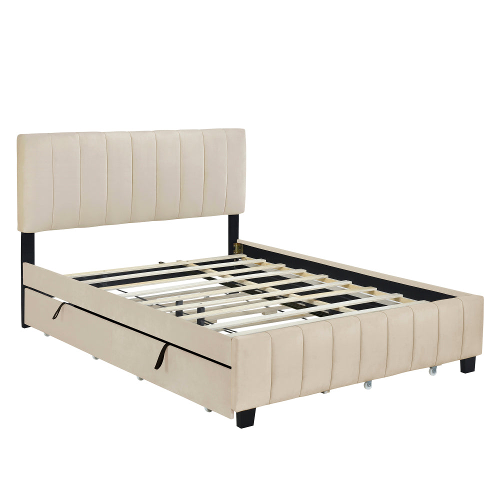 Spencer Bed, Queen (Beige)