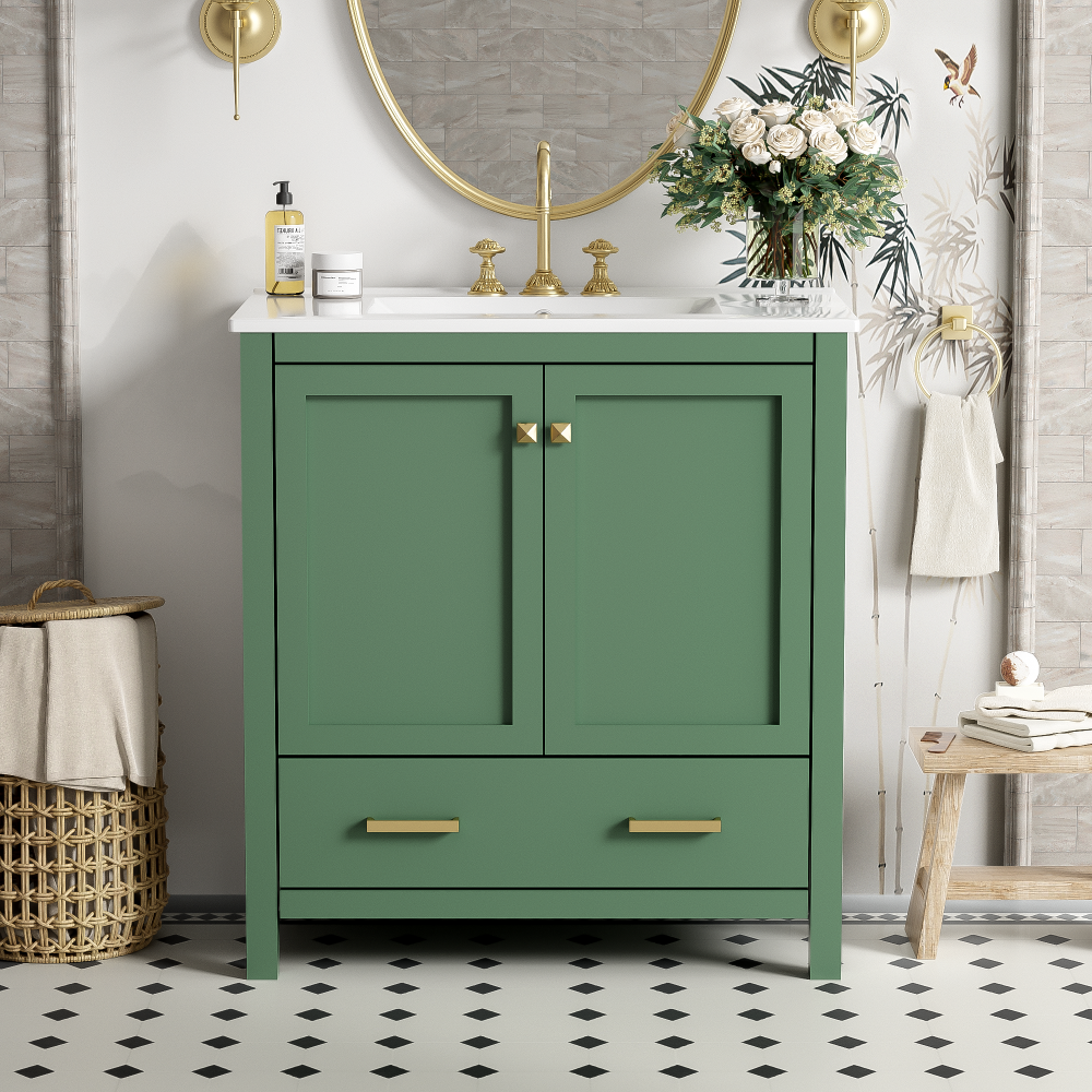 Bautista Bathroom Vanity, Green