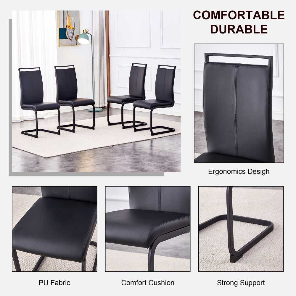 Harvey Dining Set, Set of 5 (Black)