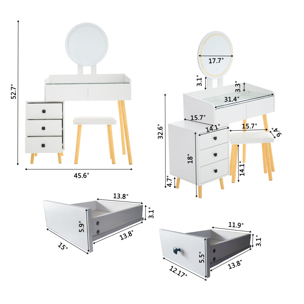 Sevyn Vanity Desk, White