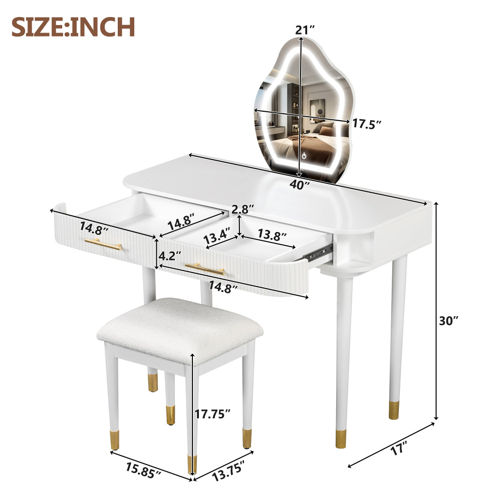 August Vanity Desk, 2 Drawer
