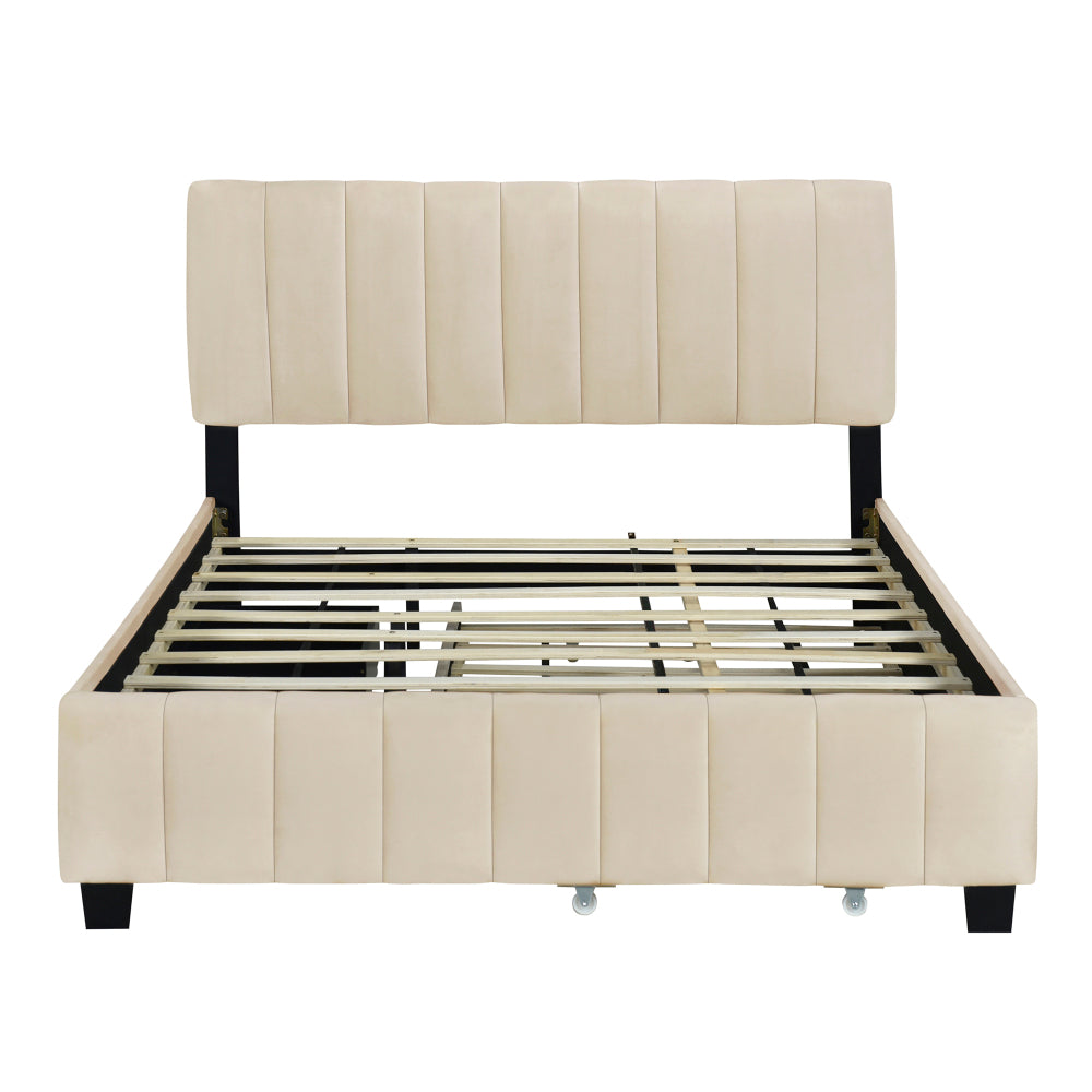 Spencer Bed, Queen (Beige)
