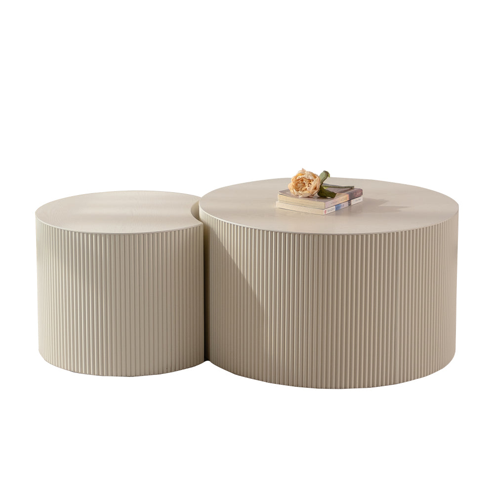 Ivory Coffee Table, Beige 47.25"