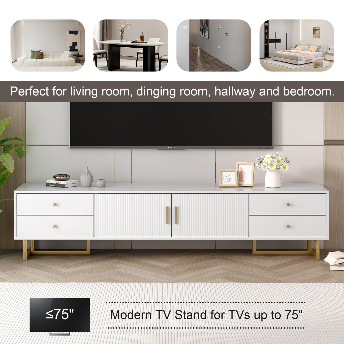 Clark TV Stand (White)