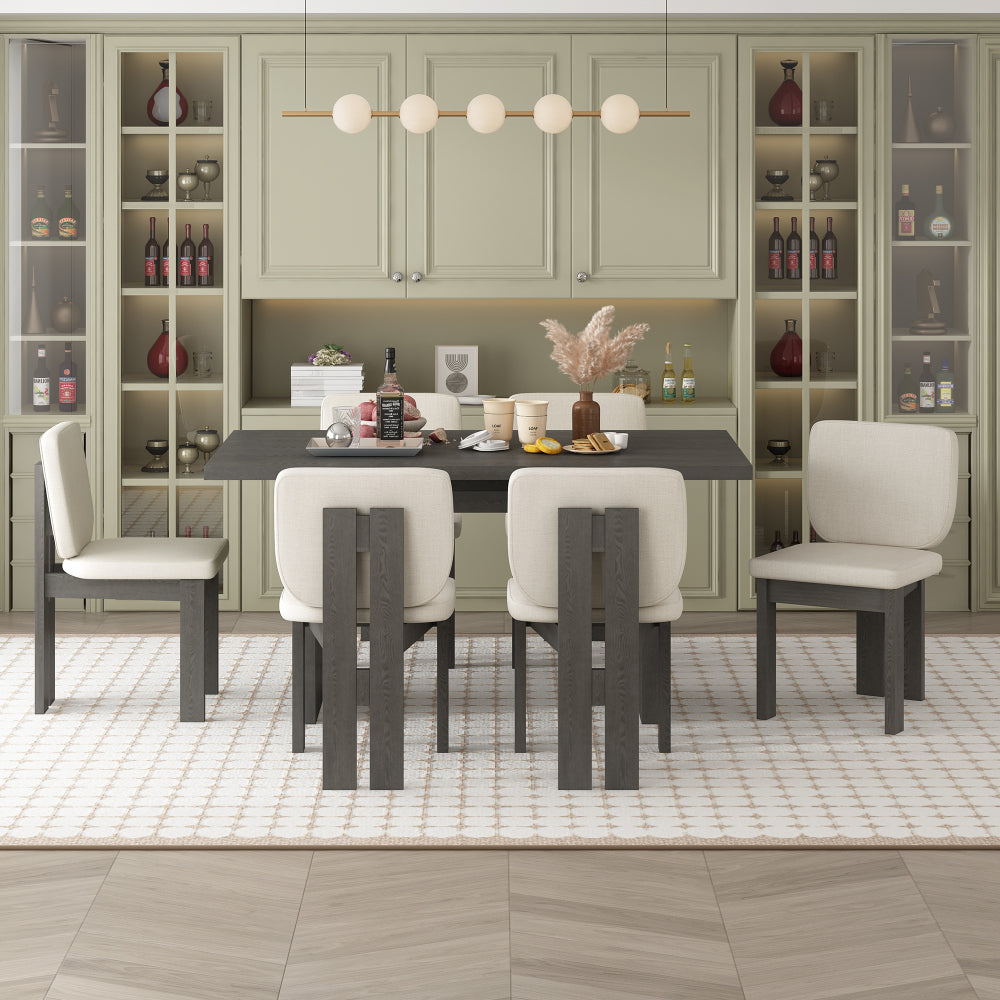Pineda Dining Set, Set of 7 (Grey)