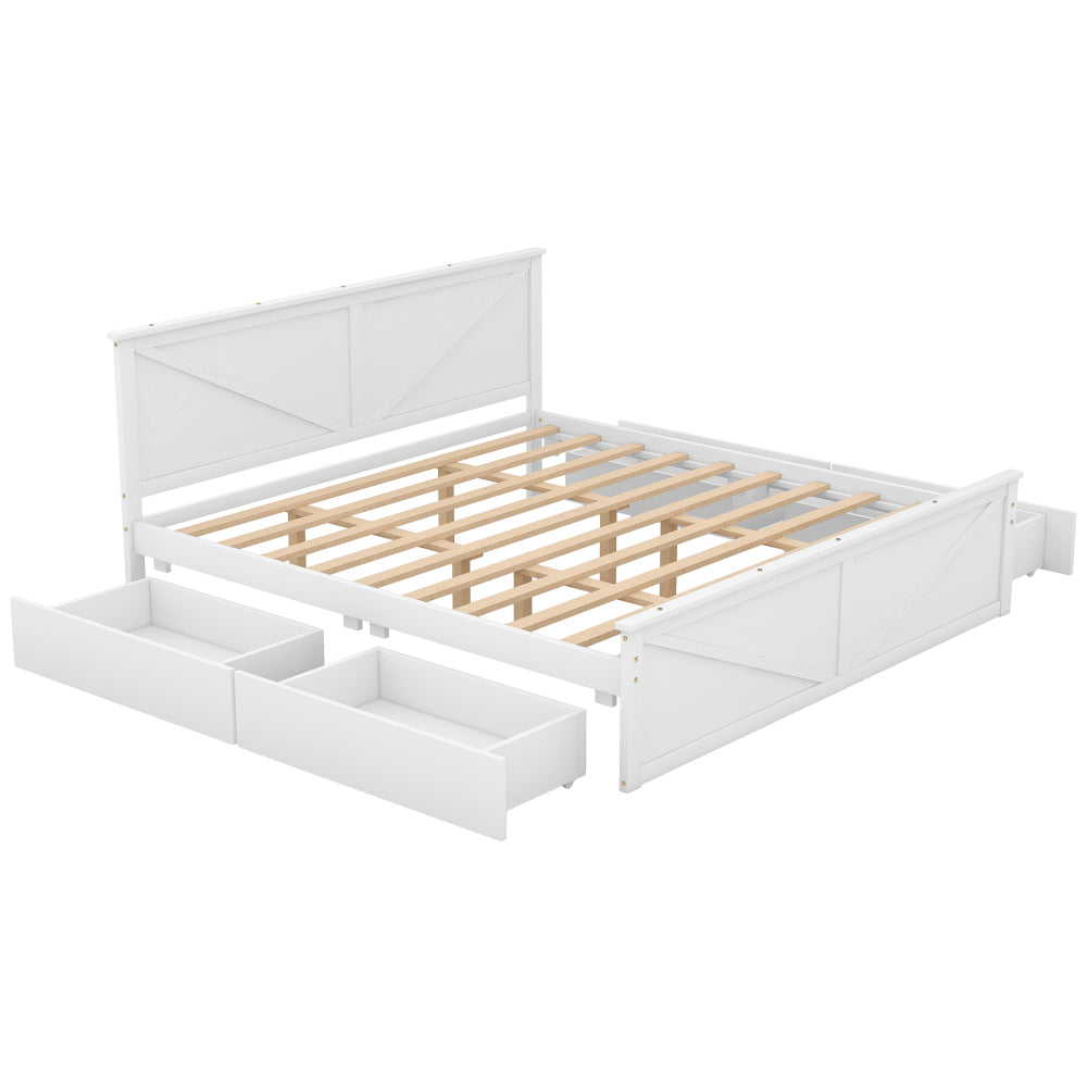 Castro Bed Frame, King (White)