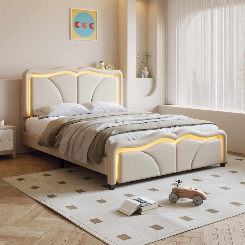 Rory Kids Bed, Full (Beige)
