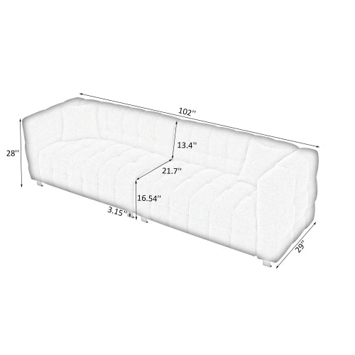 Siena 102" Sofa (White)