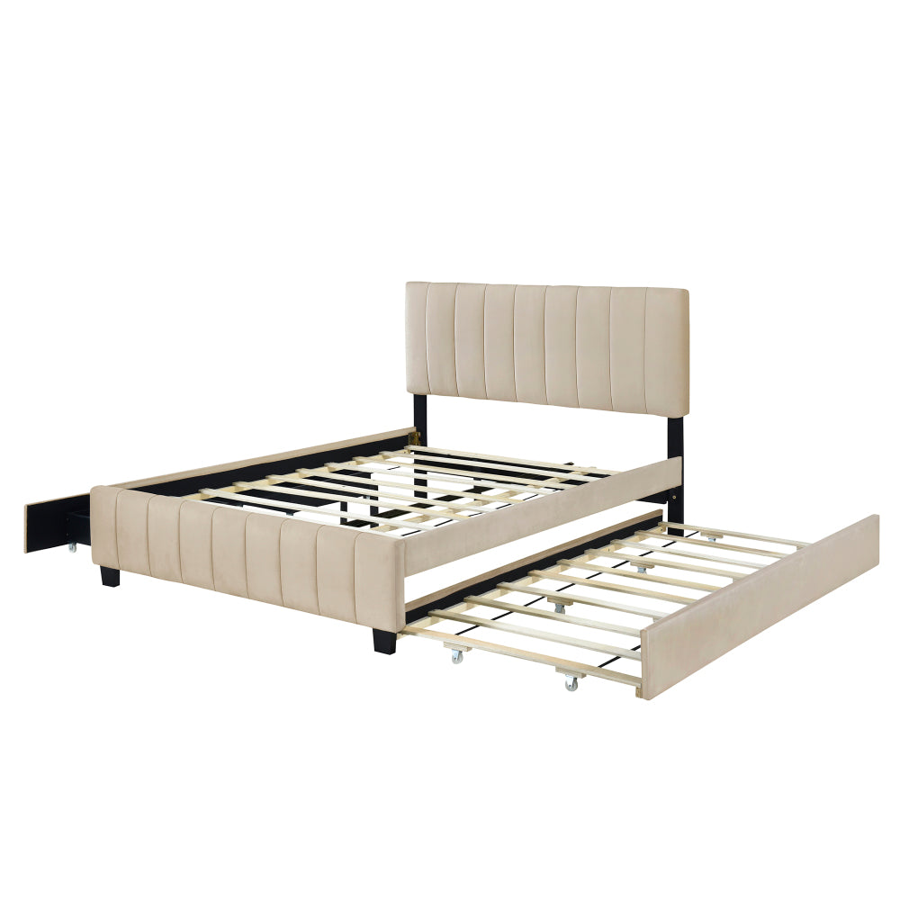 Spencer Bed, Queen (Beige)