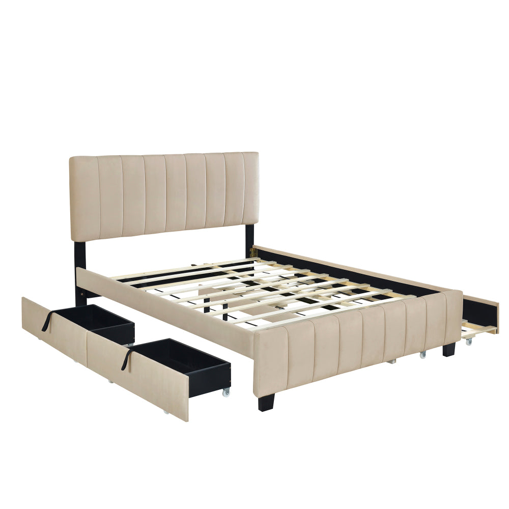 Spencer Bed, Queen (Beige)