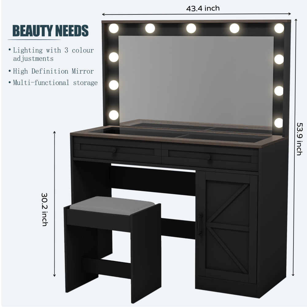 Shiloh Vanity Desk, Black