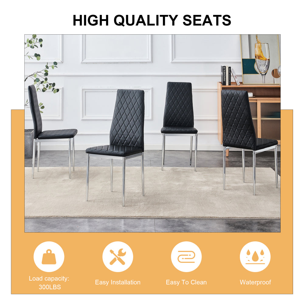 Gordon Dining Set, Set of 7 (Black)