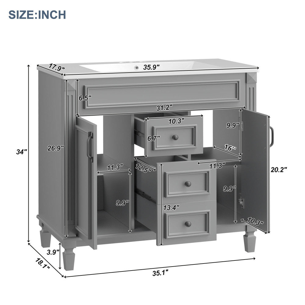 Becker Bathroom Vanity (Grey)