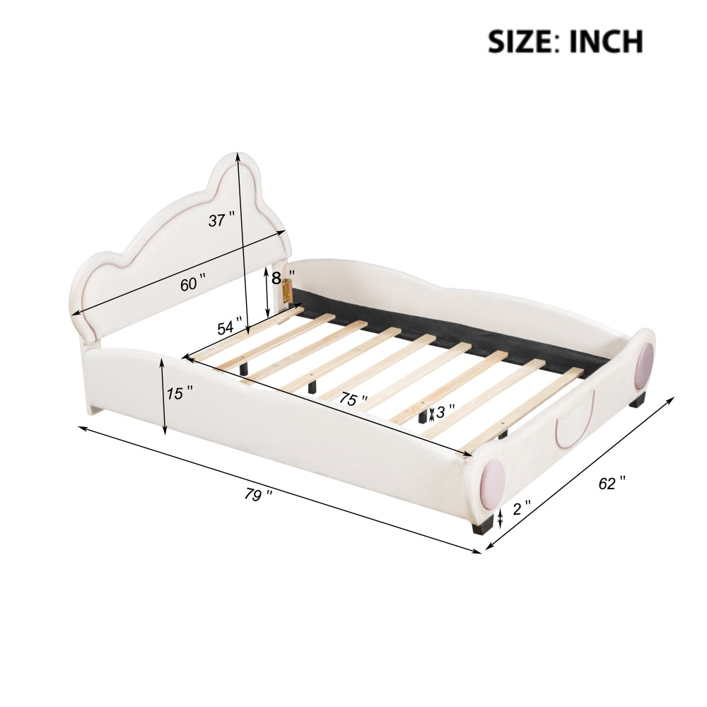 Lester Kids Bed, Full (Beige)
