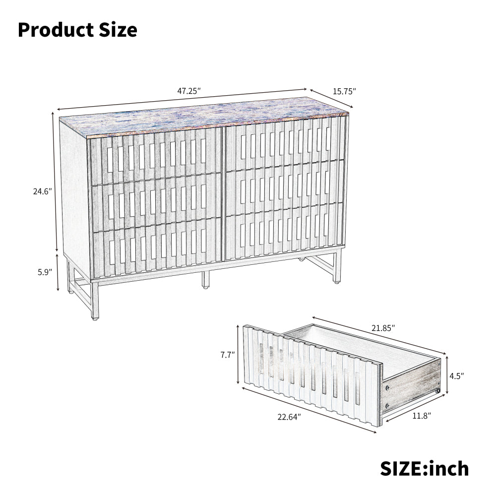 Salas Accent Cabinet, 6 drawers