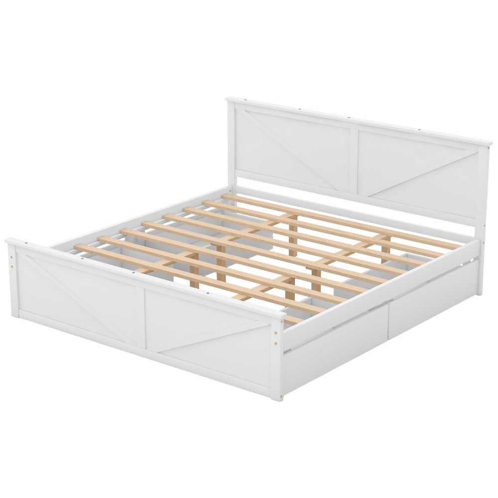 Castro Bed Frame, King (White)