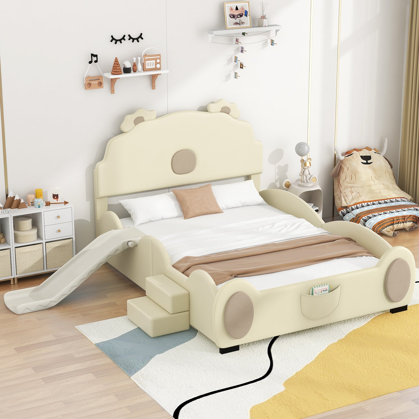 Hanna Bed, Full (Beige)