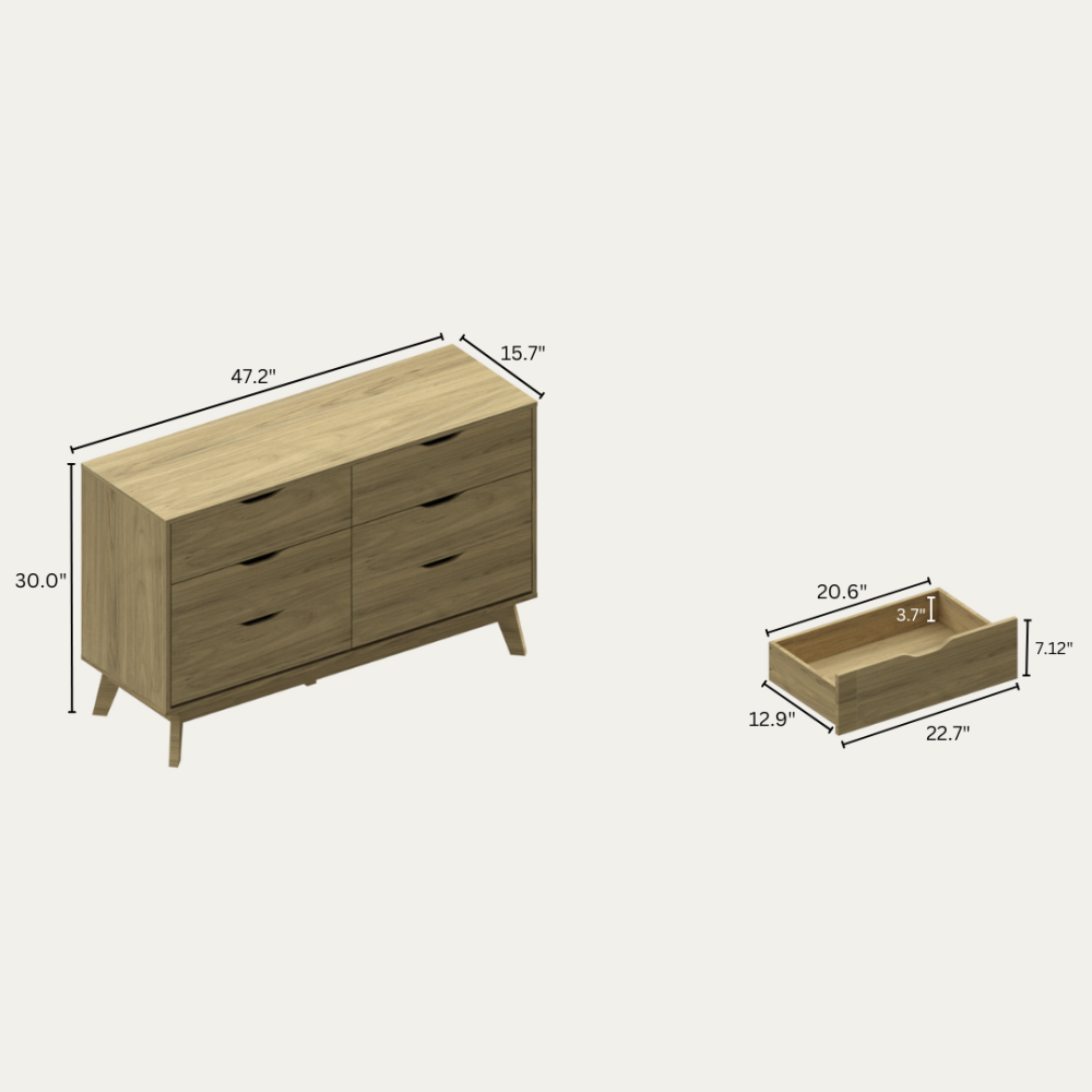Alicia Dresser, 6 drawers