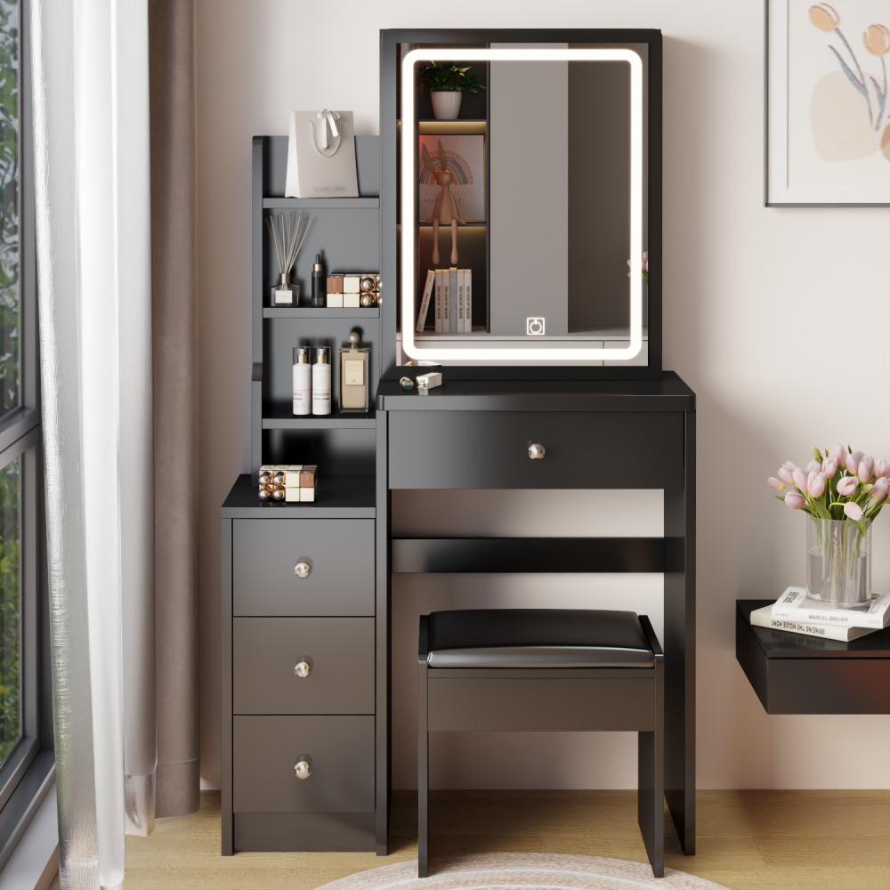 Davian Vanity Desk, Black