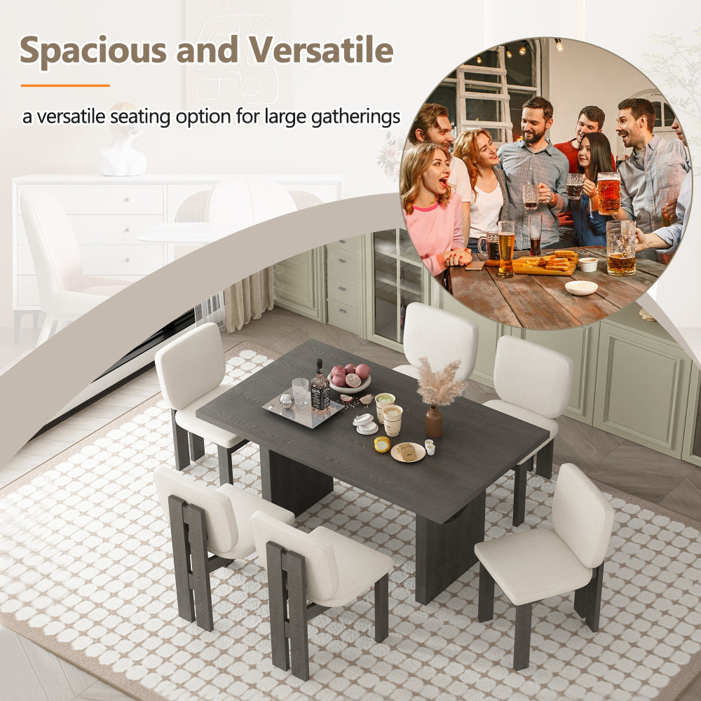 Pineda Dining Set, Set of 7 (Grey)
