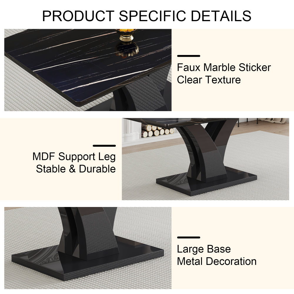 Harvey Dining Set, Set of 5 (Black)