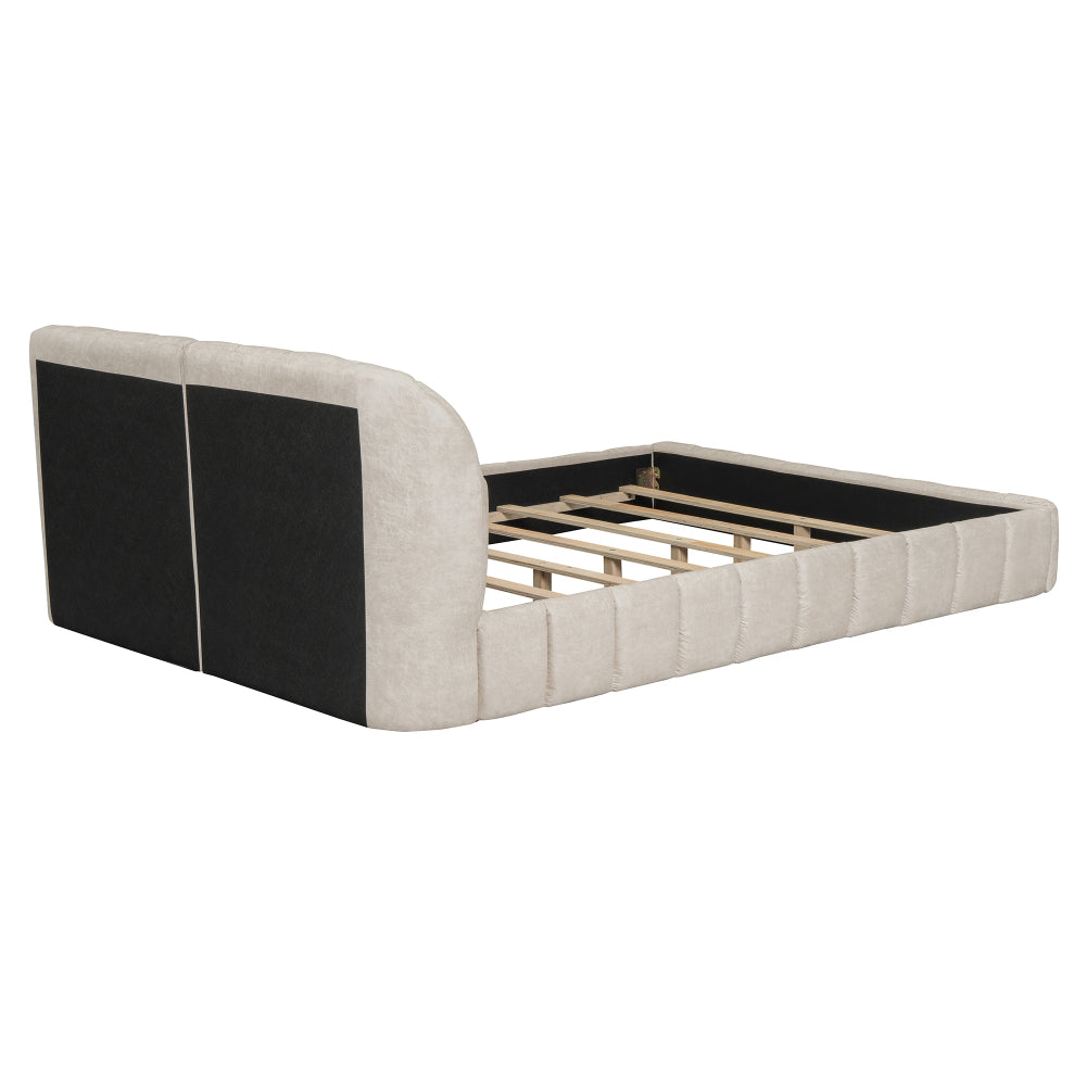 Walters Bed Frame, Queen (Beige)