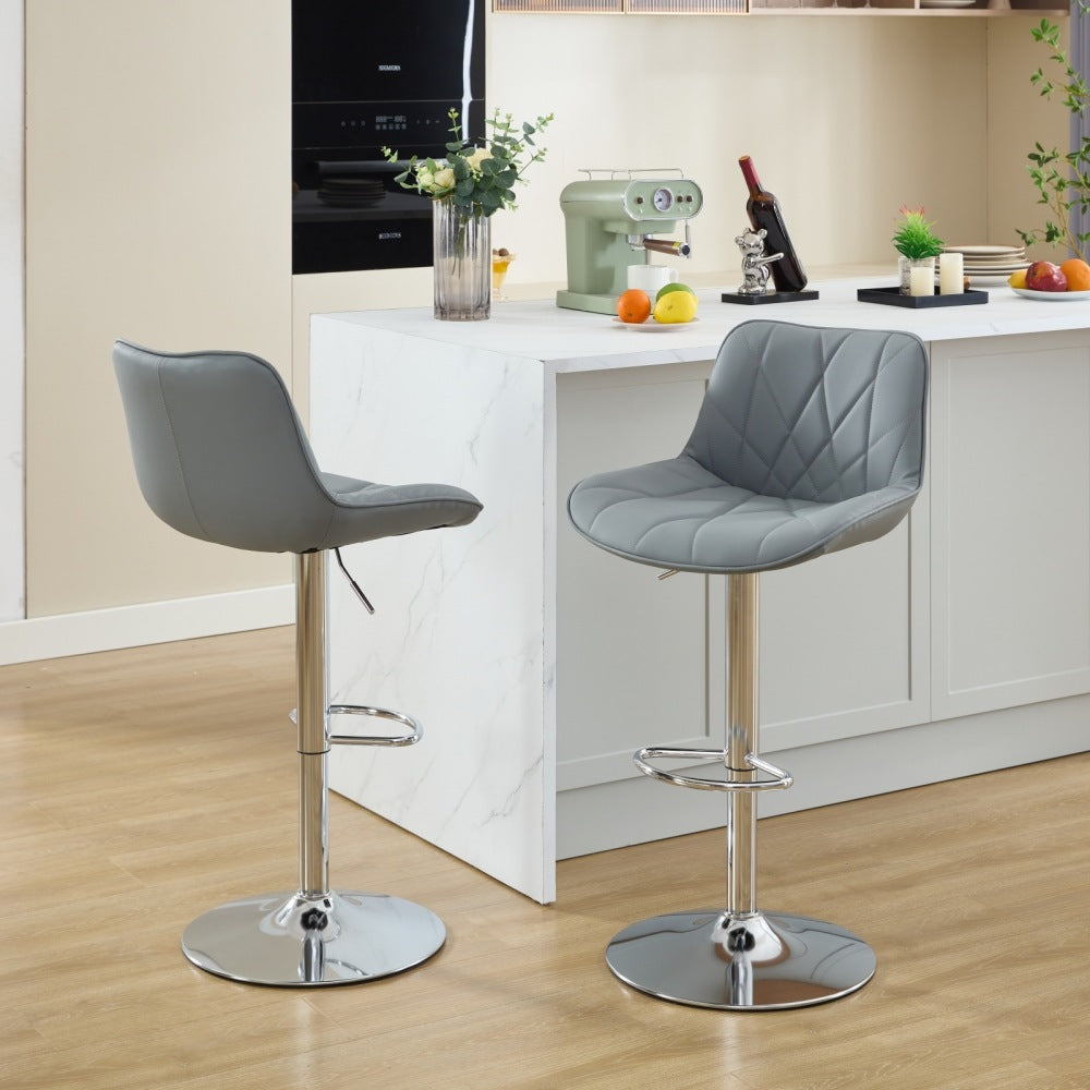 Manuel Bar Stool, Set of 2 (Light Gray)