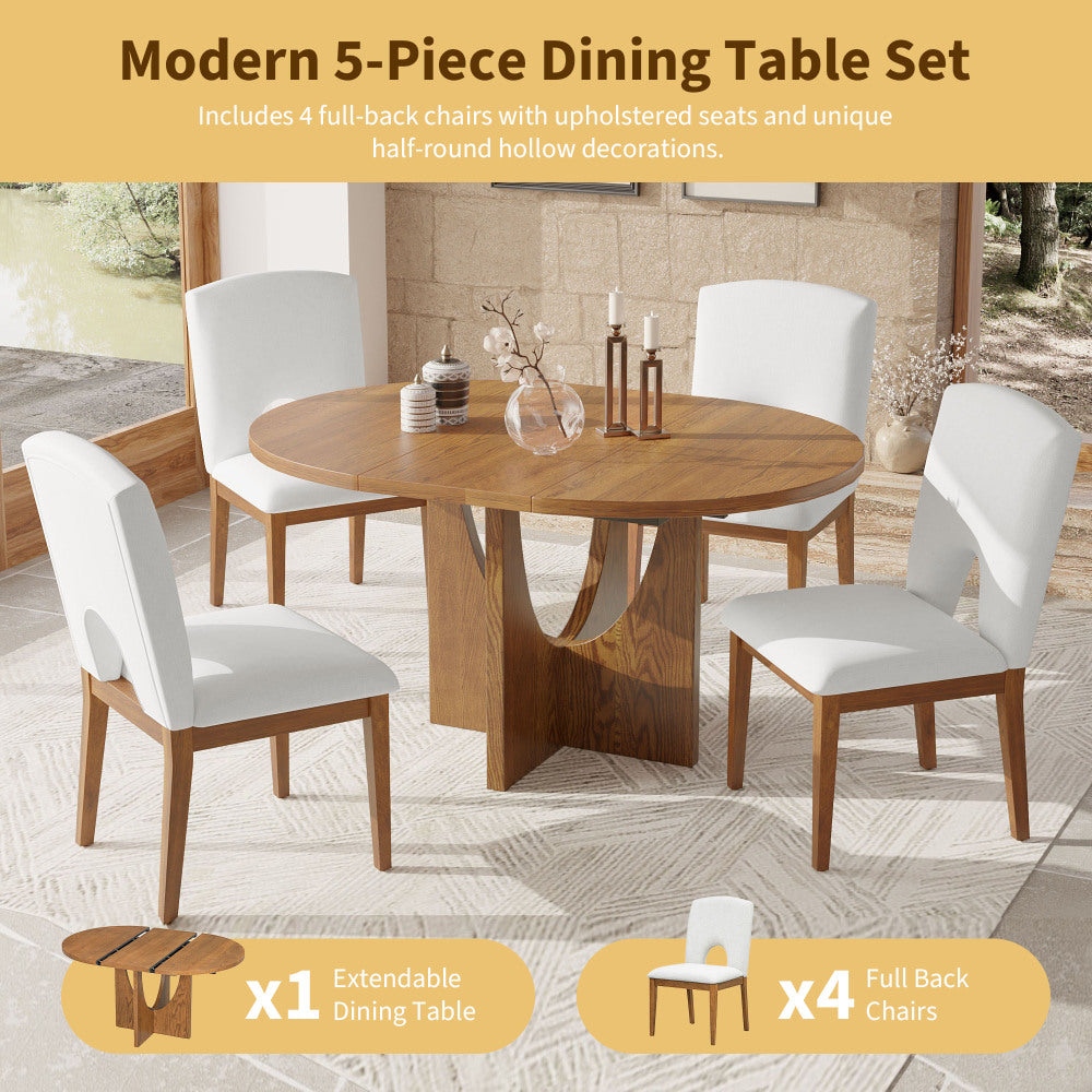 Hanson Dining Set, Set of 5 (Natural)