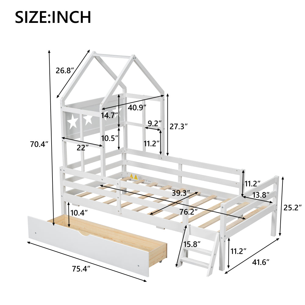 Kailey Bed Frame, Twin (White)