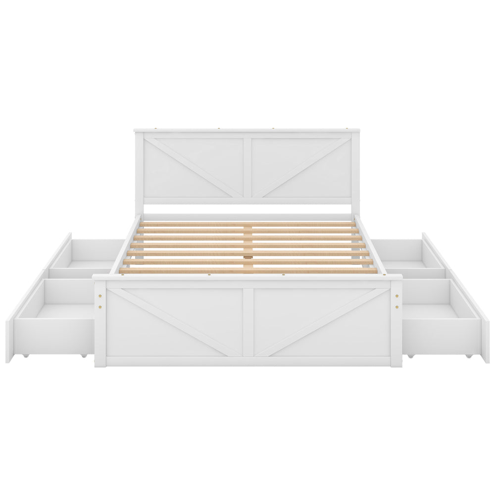 Castro Bed Frame, Queen (White)