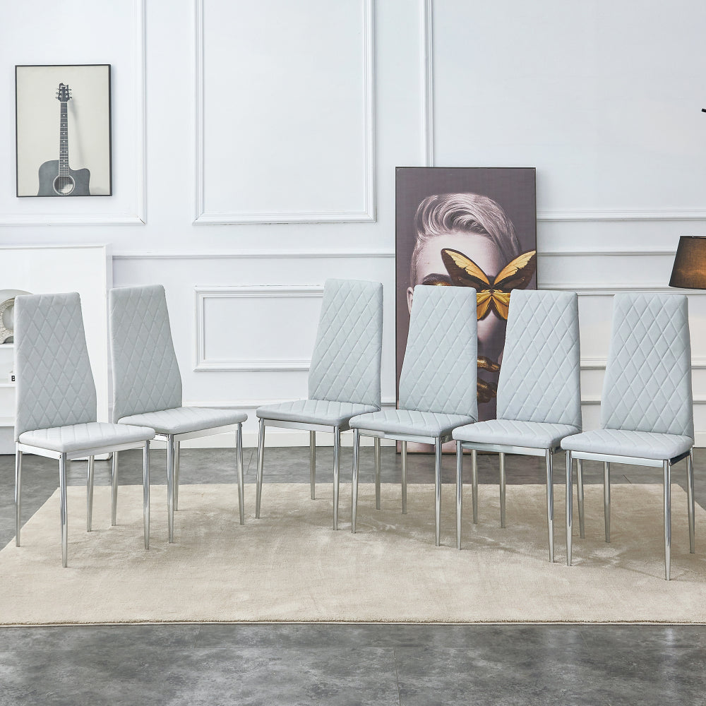 Gordon Dining Chair, Set of 6 (Light Gray)