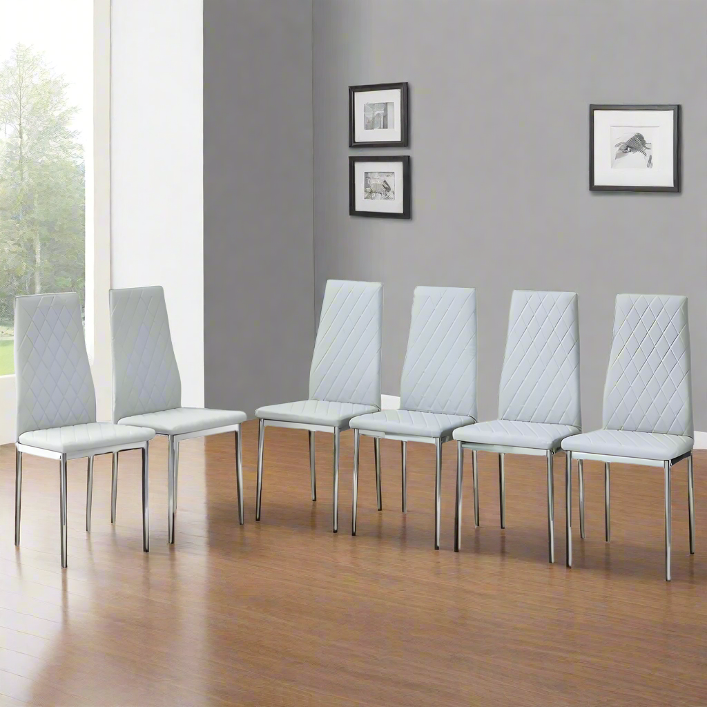 Gordon Dining Chair, Set of 6 (Light Gray)