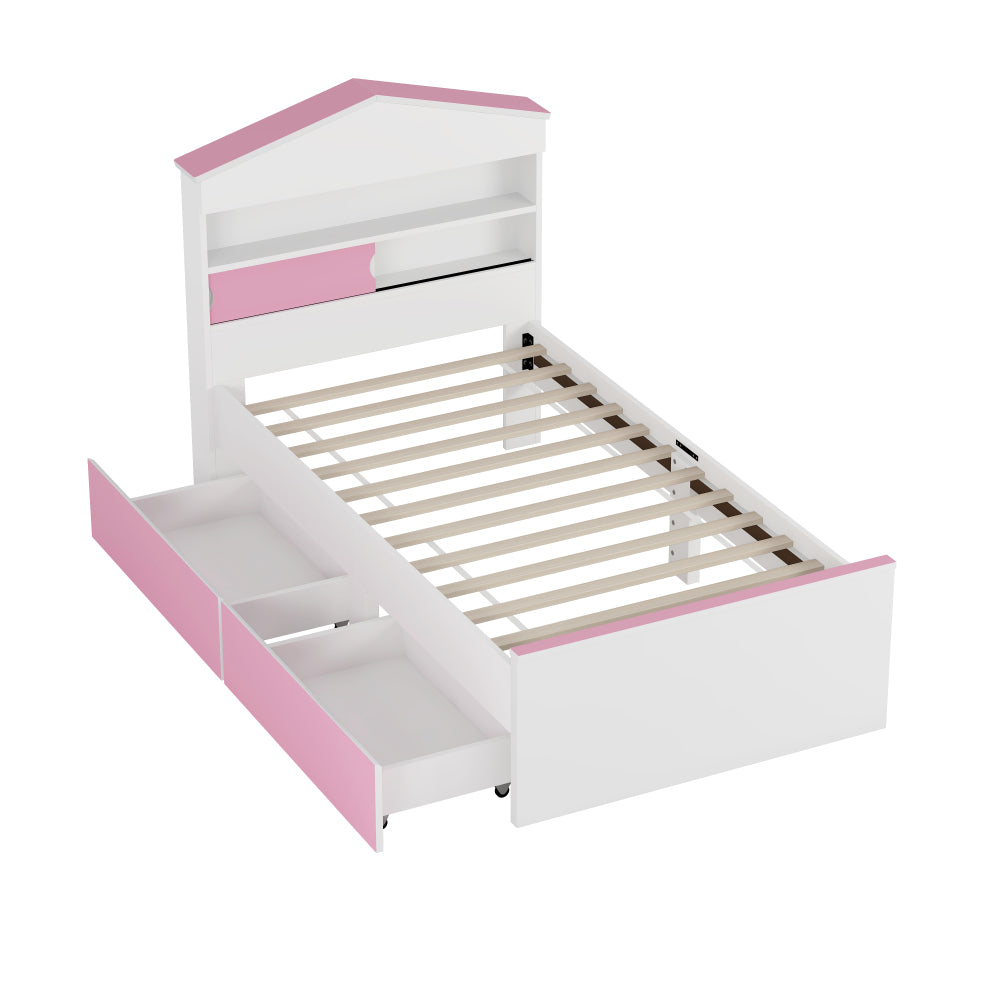 Cabrera Kids Bed, Twin (Pink)
