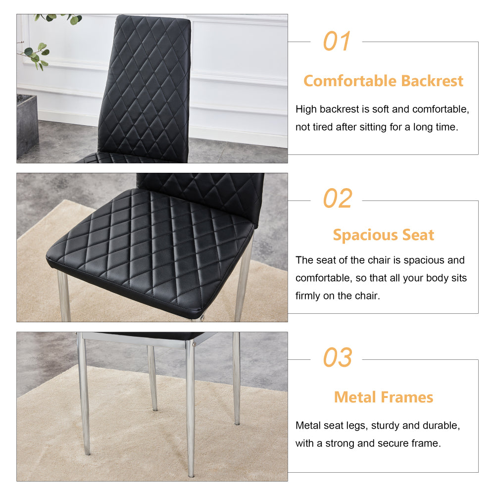 Gordon Dining Set, Set of 5 (Black)
