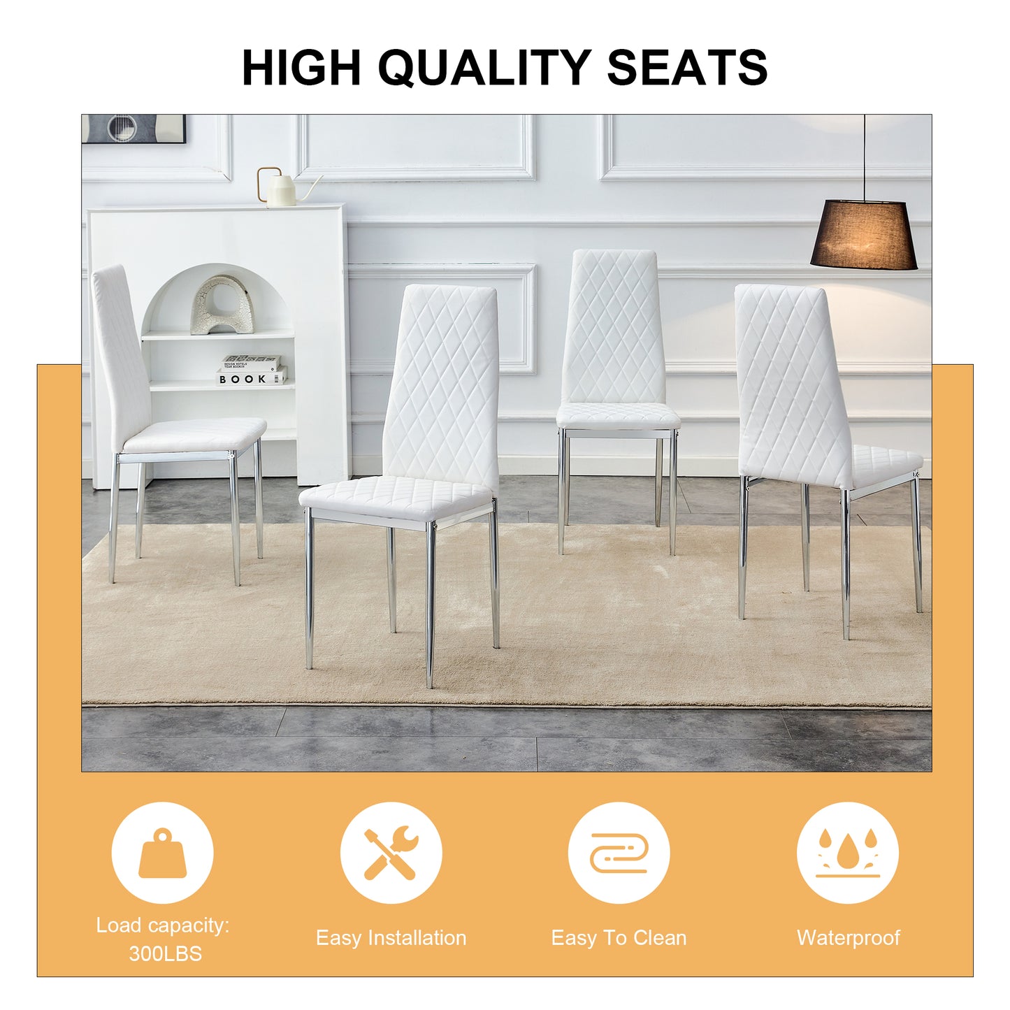 Gordon Dining Chair, Set of 4 (White)