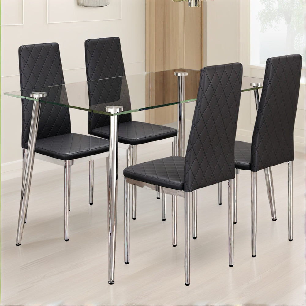 Gordon Dining Set, Set of 5 (Black)