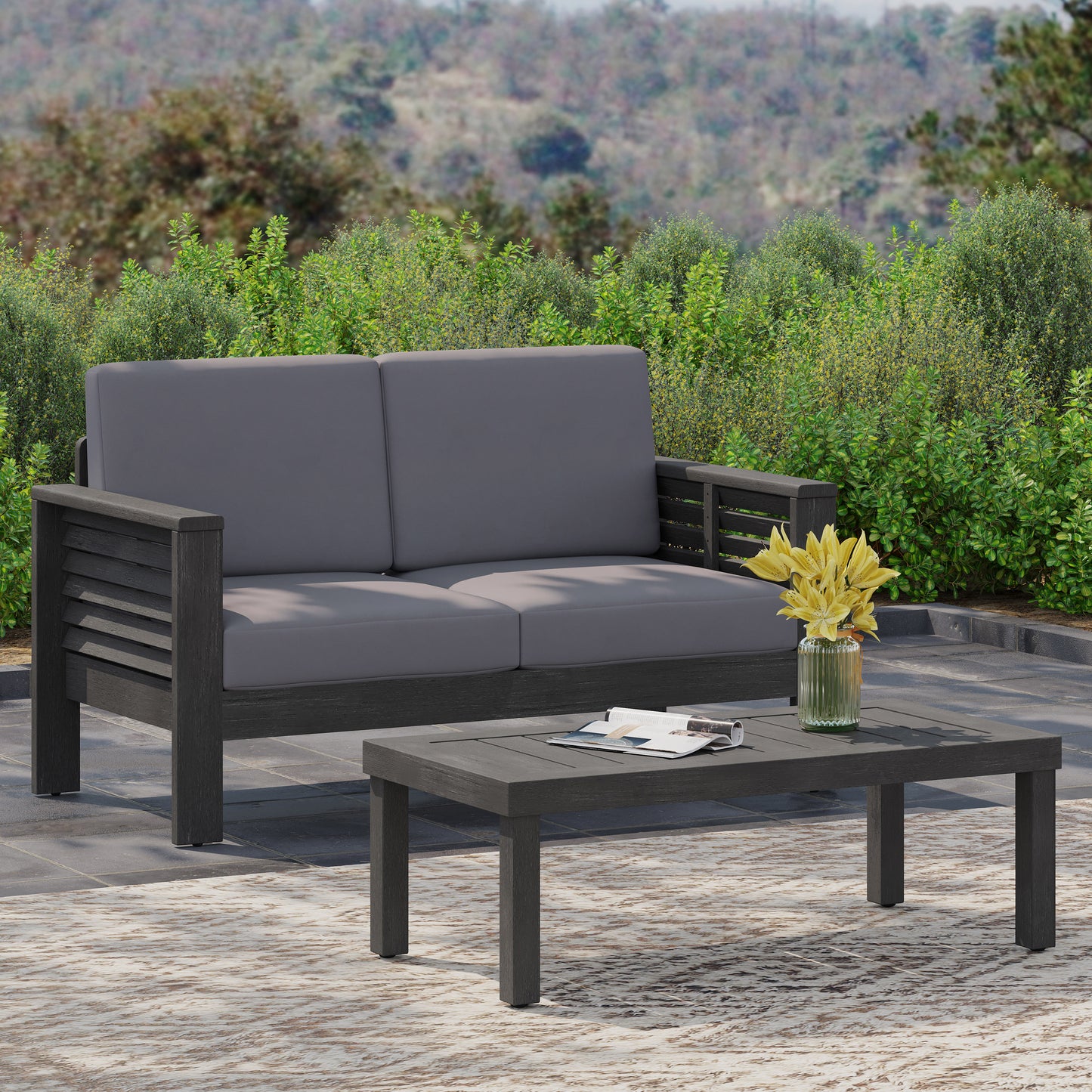 Kamiyah Patio Set, Set of 2 (Dark Gray)