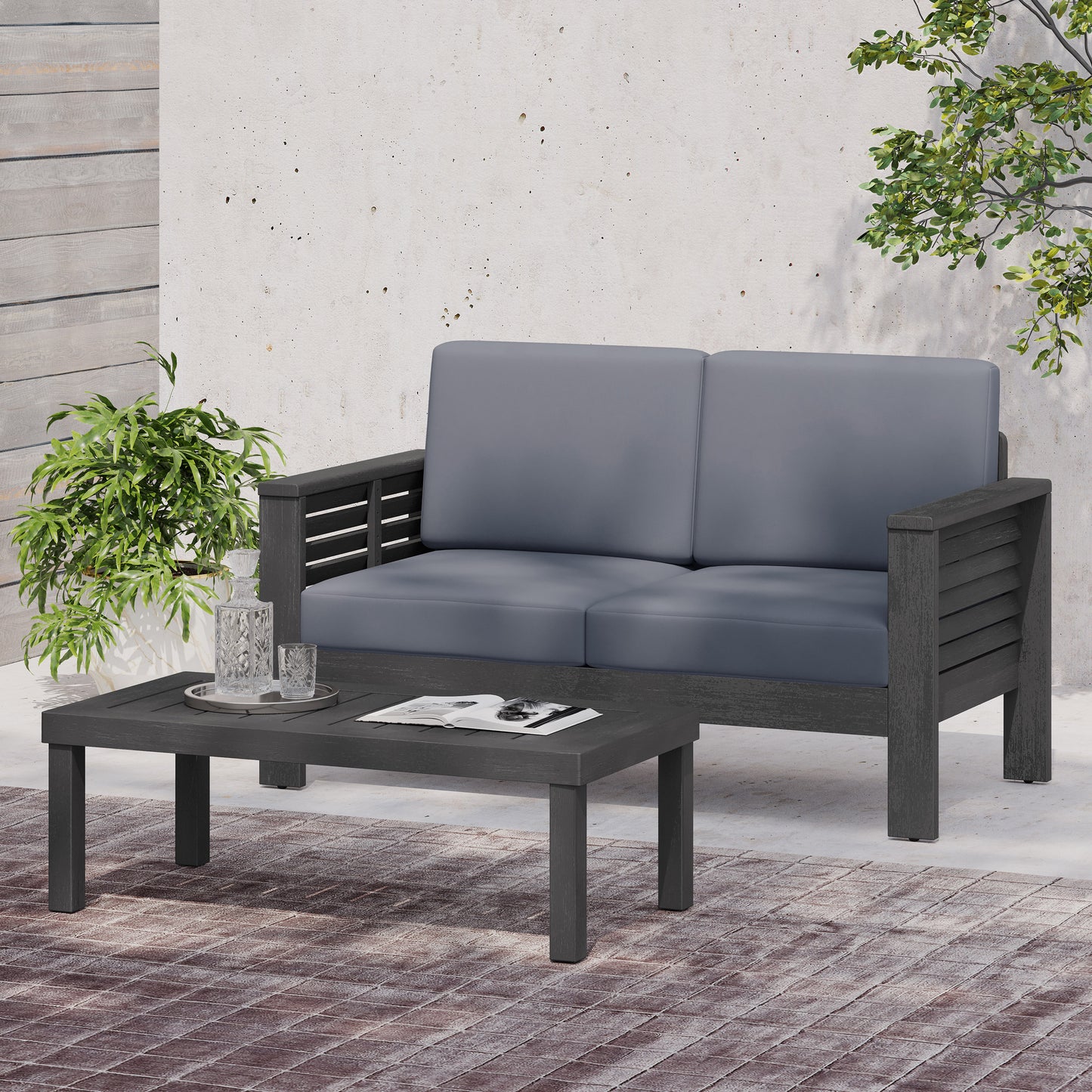 Kamiyah Patio Set, Set of 2 (Dark Gray)