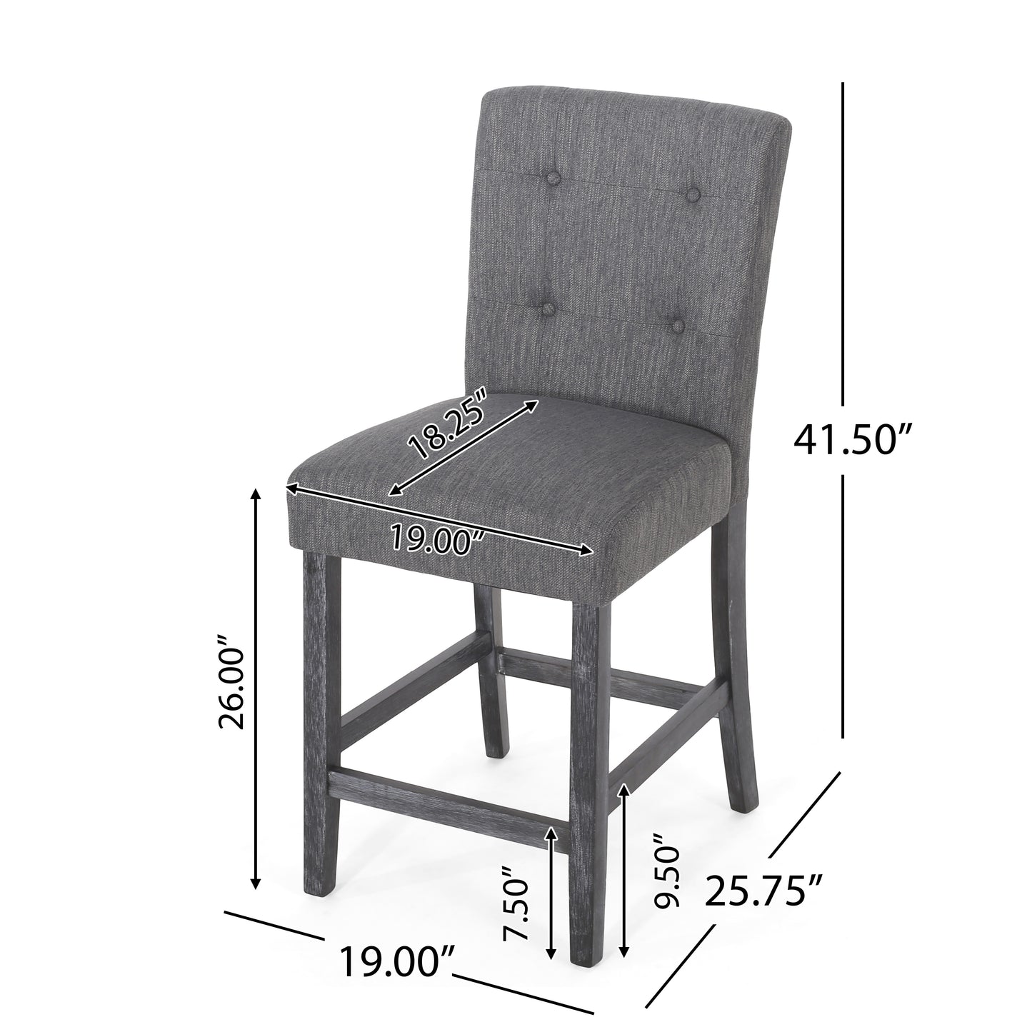 Hardin Dining Chair, Set of 2 (Charcoal)