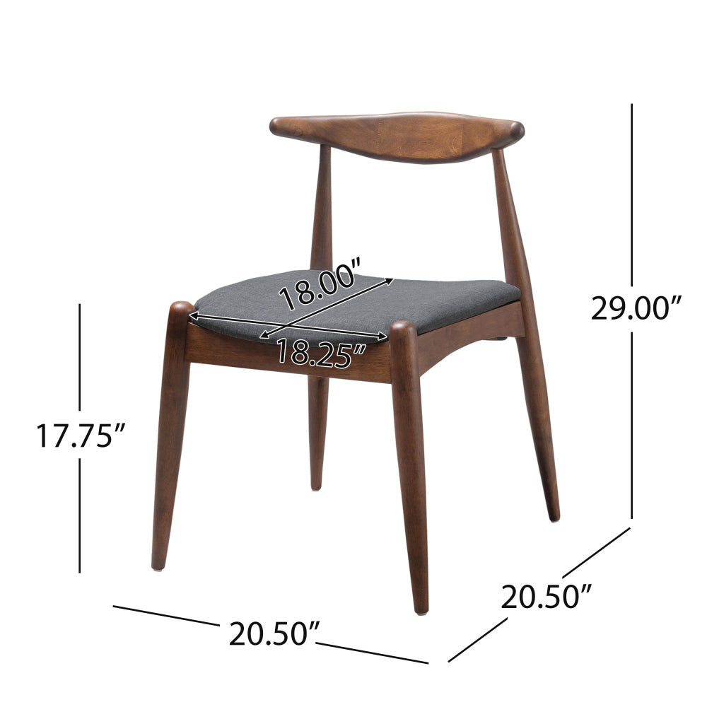 Lilliana Dining Chair, Set of 2 (Brown+Grey)