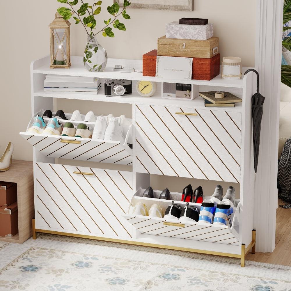 Potter Shoe Cabinet, White