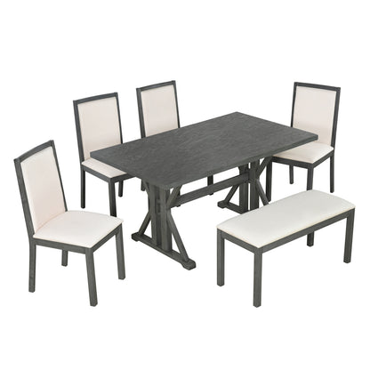 Valencia Dining Set, Set of 6 (Grey)