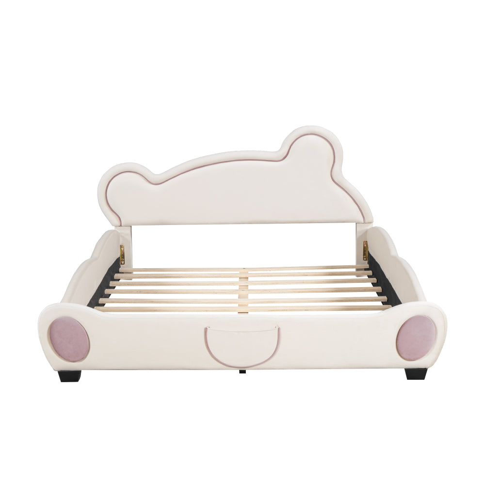 Lester Kids Bed, Queen (Beige)