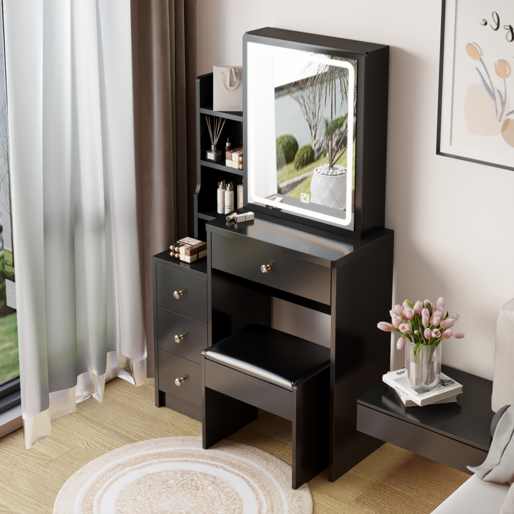 Davian Vanity Desk, Black