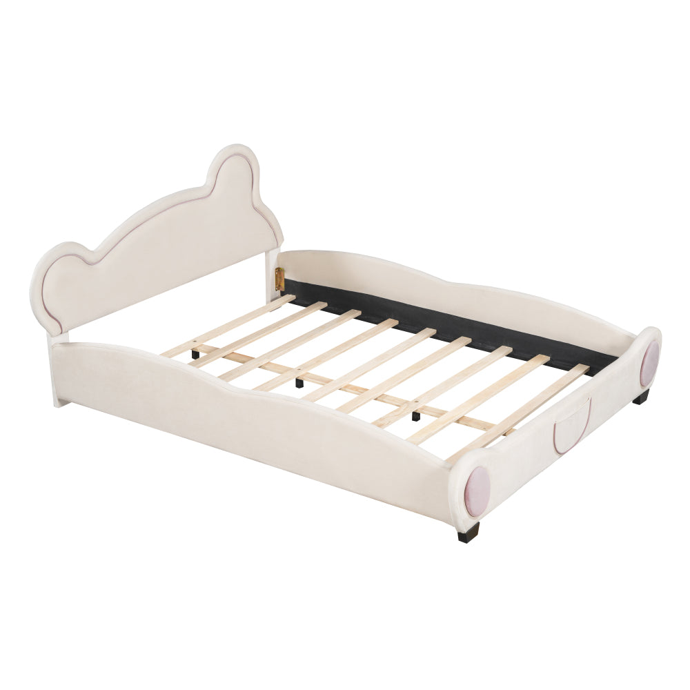 Lester Kids Bed, Queen (Beige)