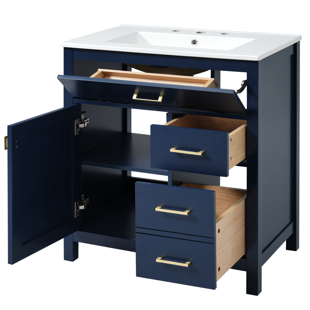 Decker Bathroom Vanity, Blue