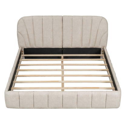 Walters Bed Frame, Queen (Beige)